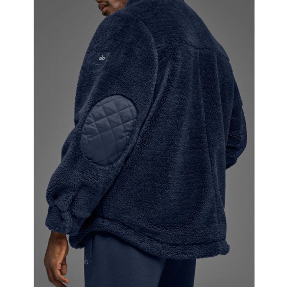 Alo Yoga Unisex Navy Sherpa Edge Shacket Size L - Picture 2 of 10
